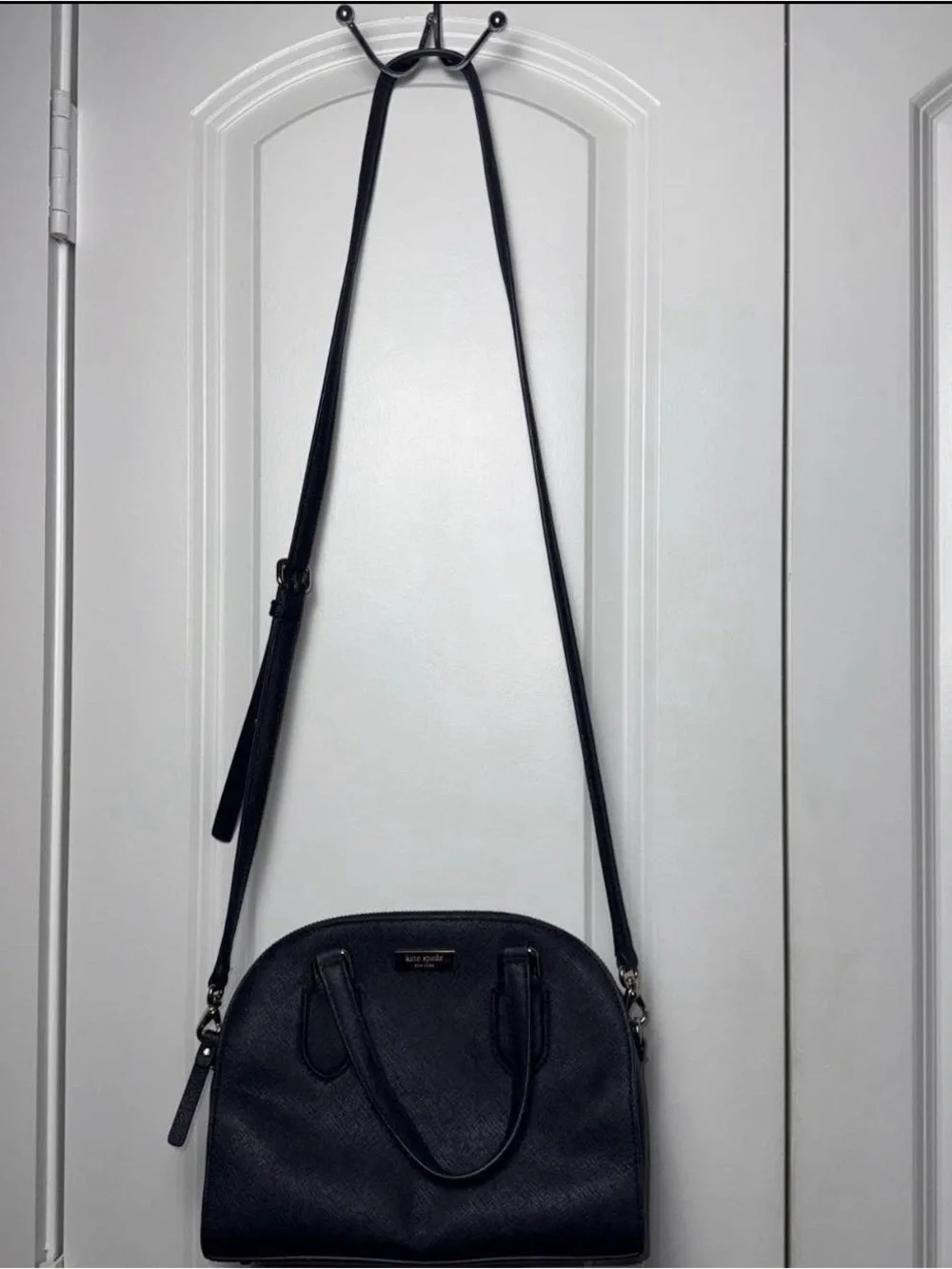 Kate Spade NY Laurel Way Leather Reiley Satchel Black Womens
